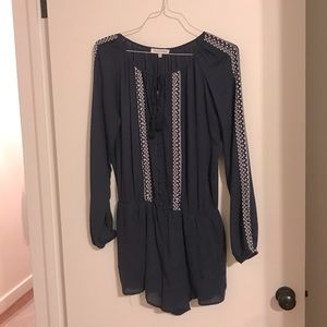 Heartloom navy long sleeve romper